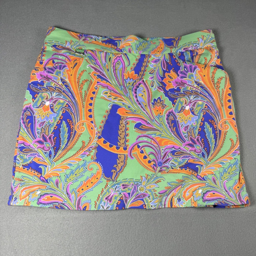 Polo Golf Ralph Lauren Womens Large Skort Paisley Print Multicolor Active Skirt